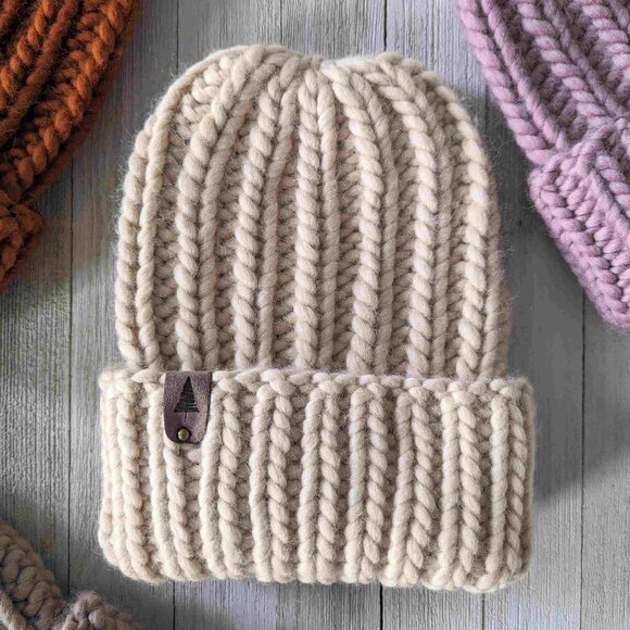 Hand Knit Luxury Ribbed Beanie - Picture 1 of 3